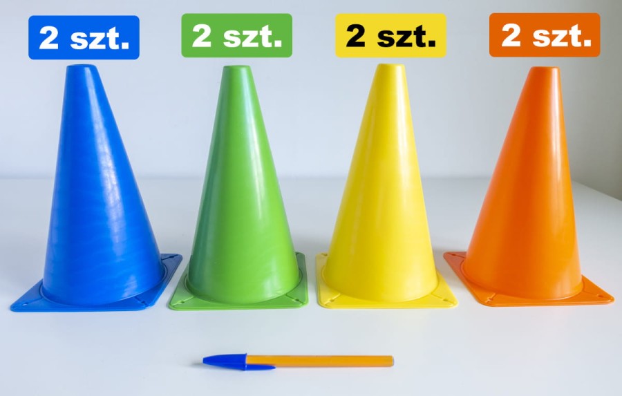 Duże Pionki  Pachołki XXL do gry dla dzieci - 23 cm wysokości (8 szt.)